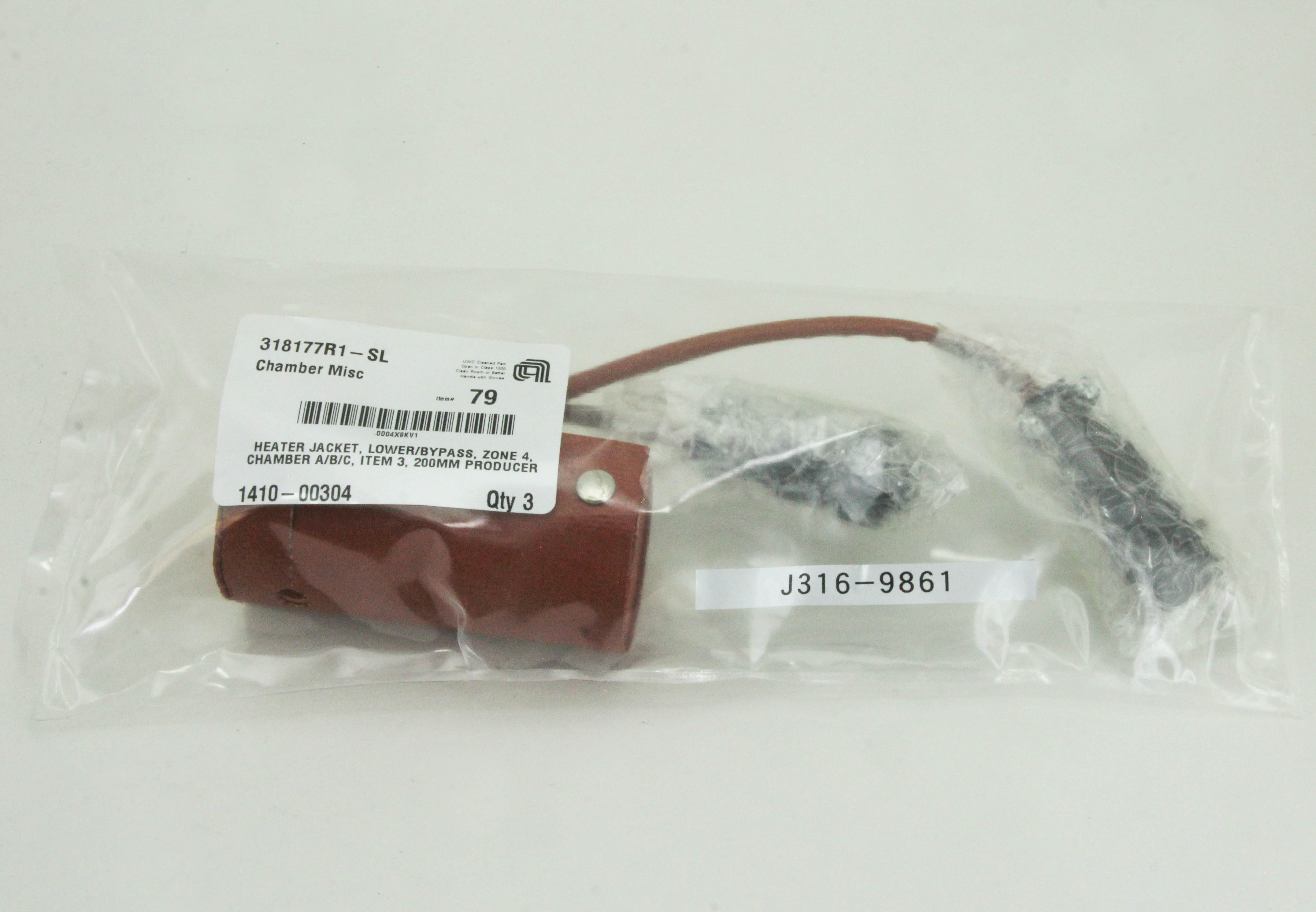 9861 APPLIED MATERIALS HEATER JKT, 12V, 6W, ZONE 4, 200MM PROD